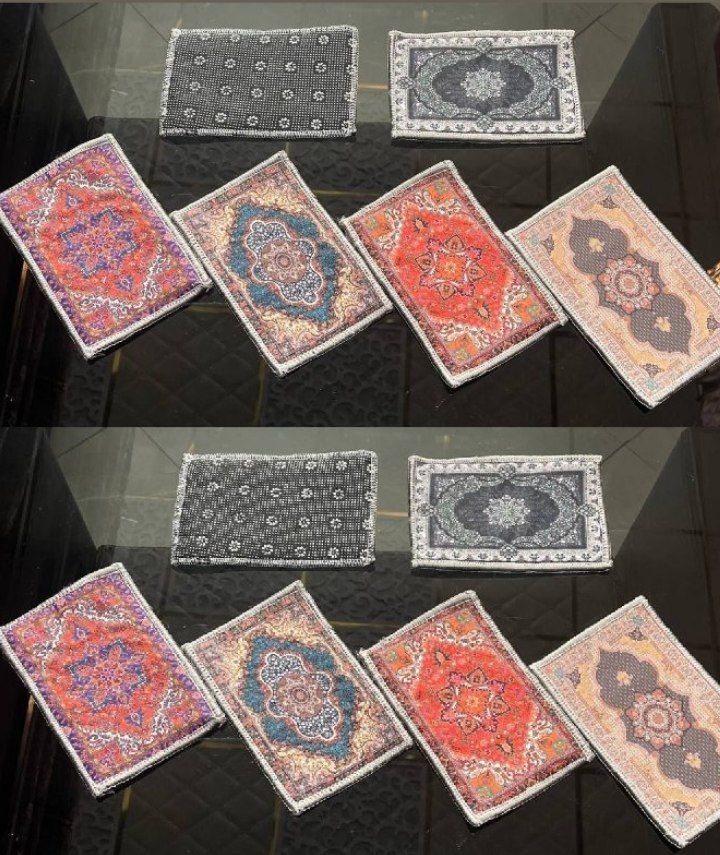 زیرلیوانی چاپی طرح فرش 6 عدد