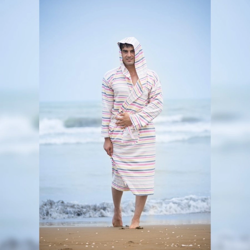 حوله تن پوش یزدی ساز دو ایکس لارج (XXL) برند ابراهیمی طرح راه راه