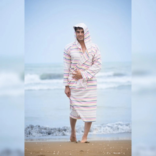 حوله تن پوش یزدی ساز دو ایکس لارج (XXL) برند ابراهیمی طرح راه راه